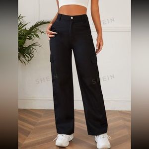 SHEIN Petite high waisted straightleg pants 💗